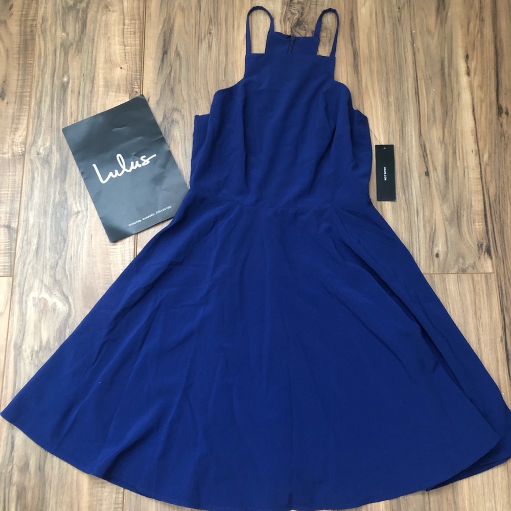 CALL TO CHARMS BLUE SKATER DRESS